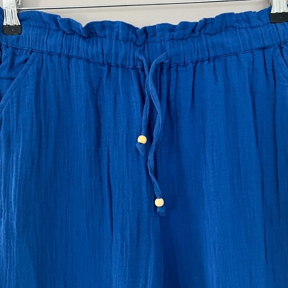 NWT MANGO Elastic Gauze Cotton Cobalt Blue Pants Sz XL - Picture 5 of 7